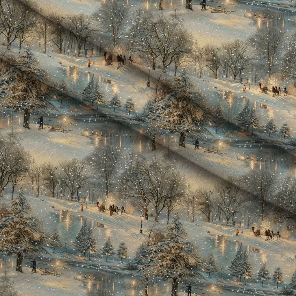Lamplight Snowfall Pattern 12 Fleece Fabric — fleece fabric folded close-up preview (mv-fleece-v1:lying)