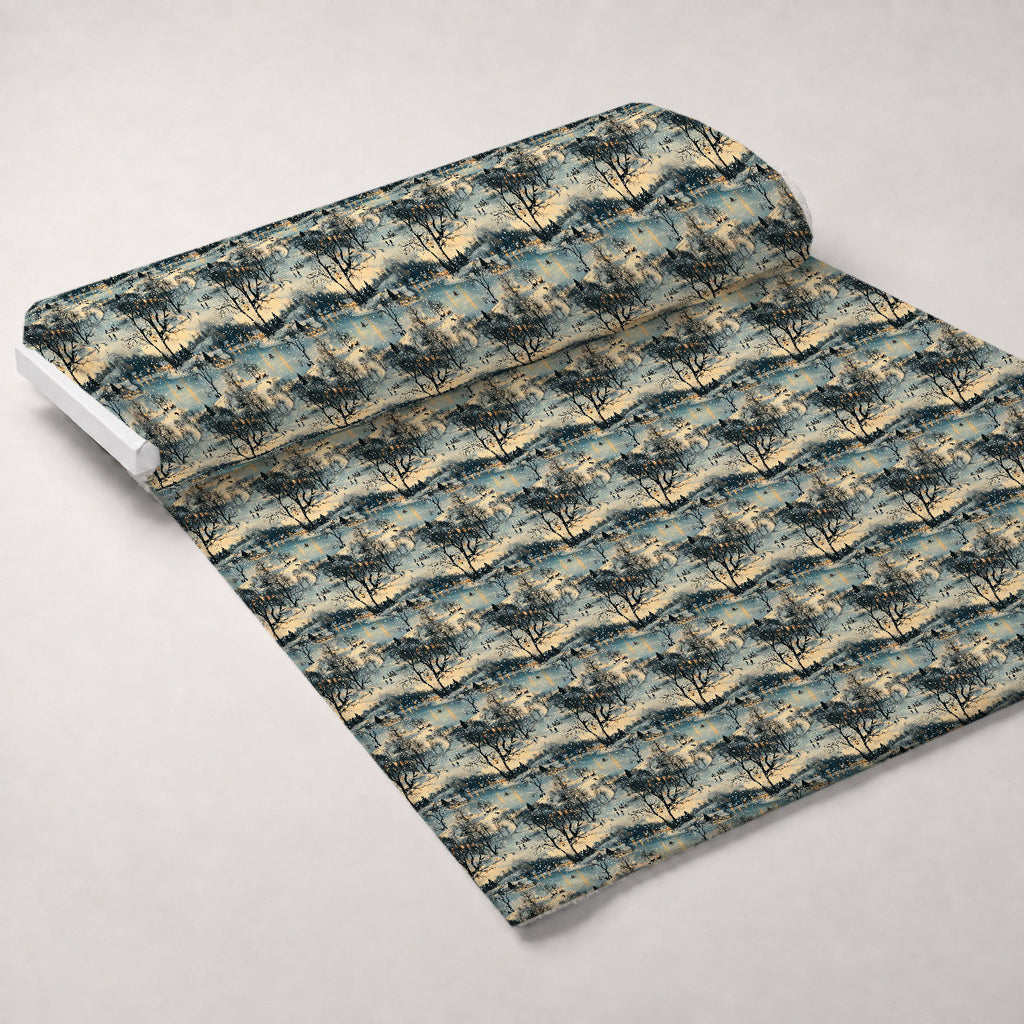 Lamplight Snowfall Pattern 14 Fleece Fabric — fleece fabric unrolled bolt preview (mv-fleece-v1:bolt)