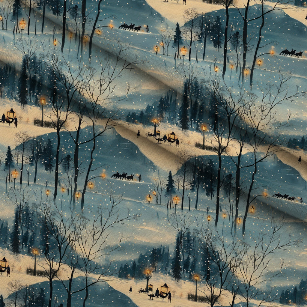Lamplight Snowfall Pattern 15 Fleece Fabric — fleece fabric folded close-up preview (mv-fleece-v1:lying)