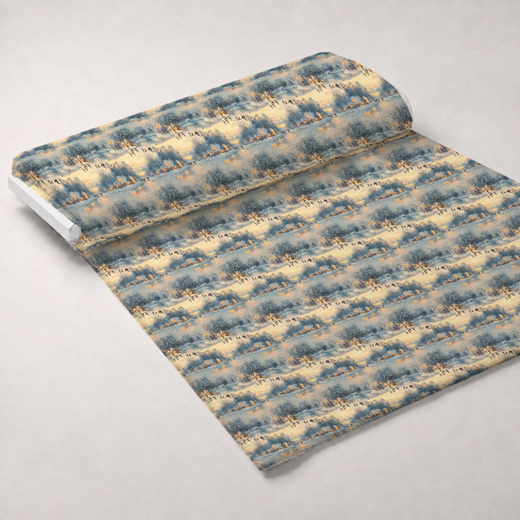 Lamplight Snowfall Pattern 17 Fleece Fabric — fleece fabric unrolled bolt preview (mv-fleece-v1:bolt)
