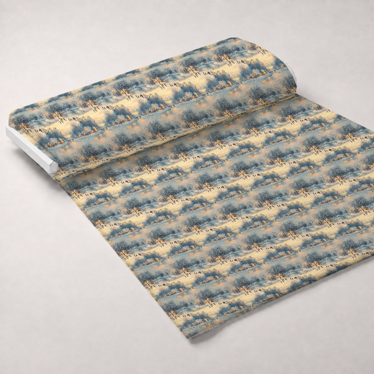 Lamplight Snowfall Pattern 17 Fleece Fabric — fleece fabric unrolled bolt preview (mv-fleece-v1:bolt)