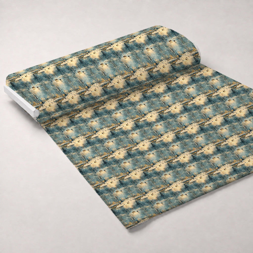 Lamplight Snowfall Pattern 3 Fleece Fabric — fleece fabric unrolled bolt preview (mv-fleece-v1:bolt)