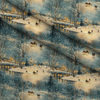 Lamplight Snowfall Pattern 3 Fleece Fabric — fleece fabric folded close-up preview (mv-fleece-v1:lying)