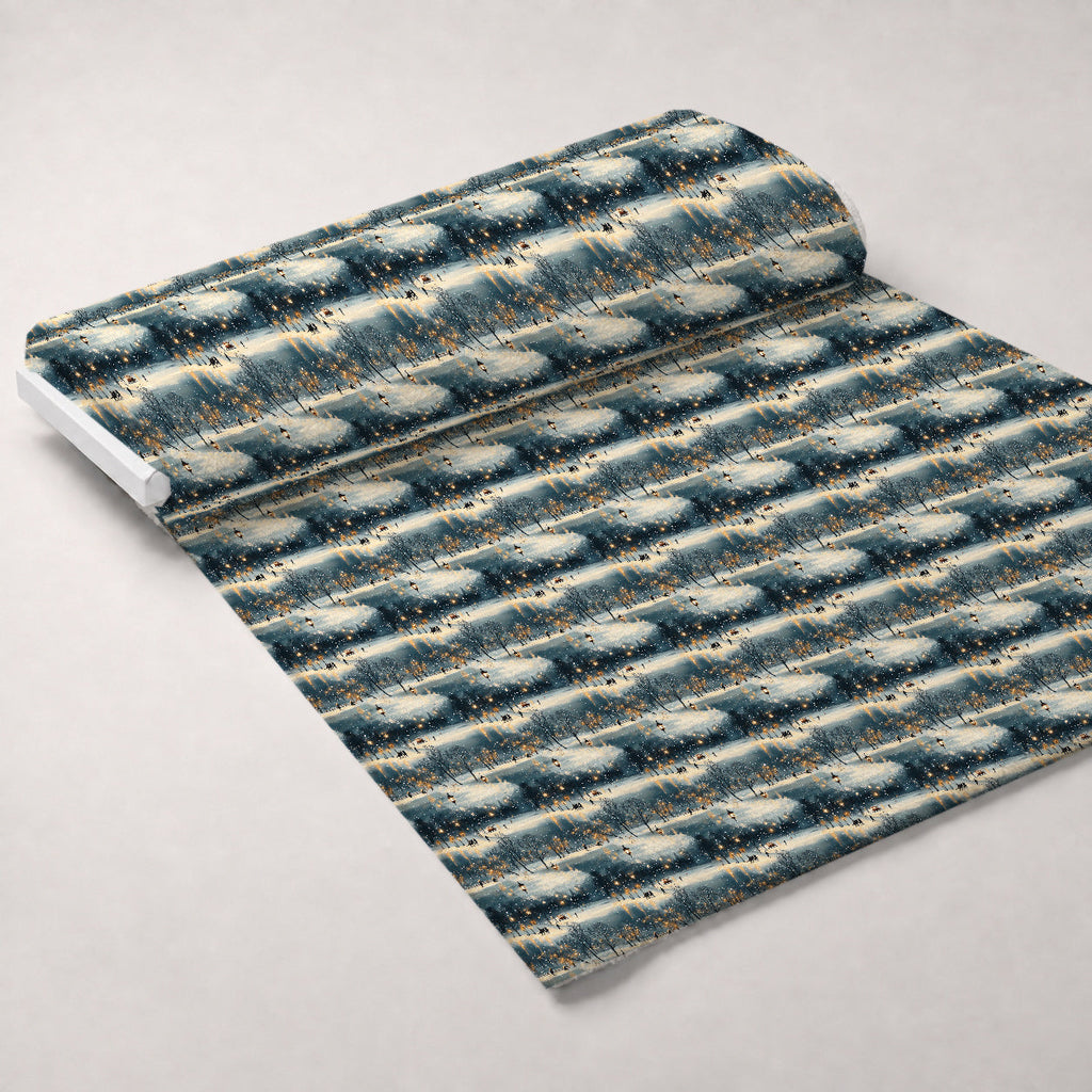 Lamplight Snowfall Pattern 4 Fleece Fabric — fleece fabric unrolled bolt preview (mv-fleece-v1:bolt)