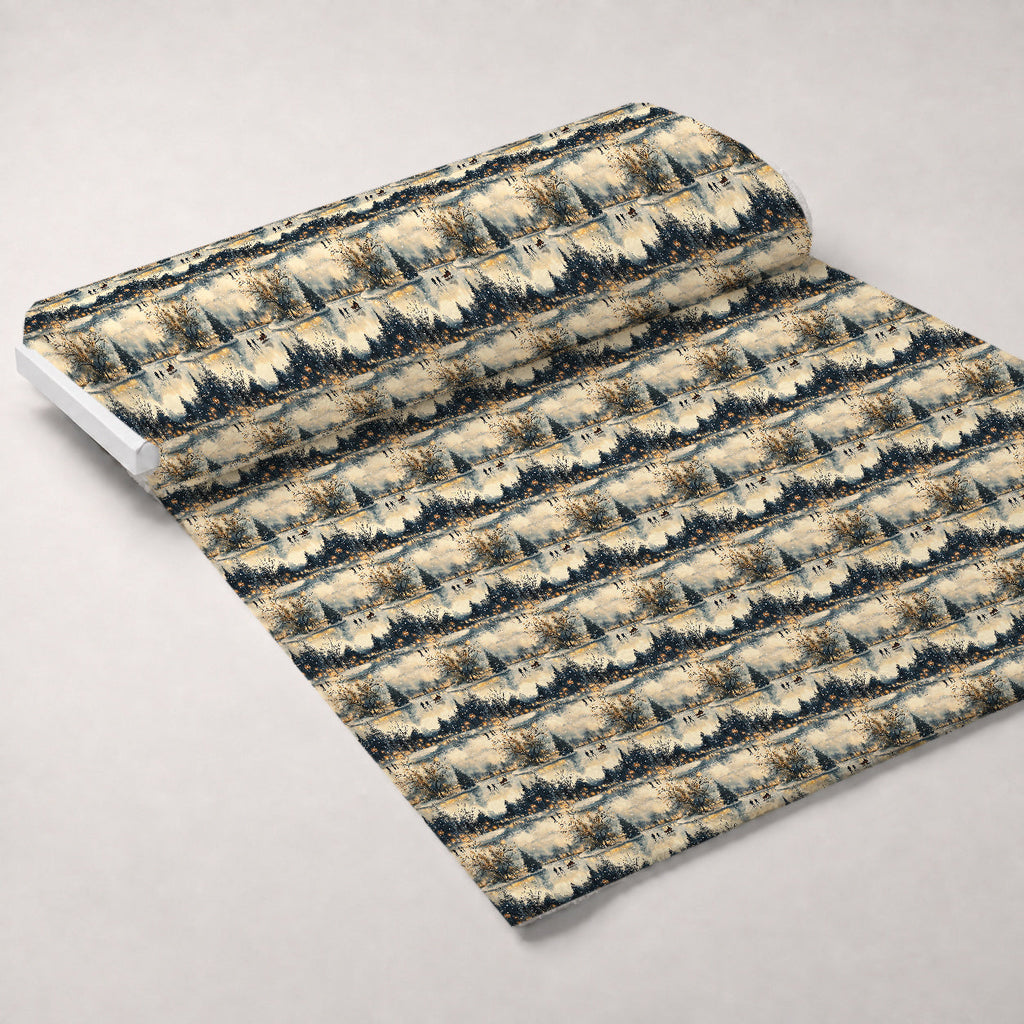 Lamplight Snowfall Pattern 5 Fleece Fabric — fleece fabric unrolled bolt preview (mv-fleece-v1:bolt)