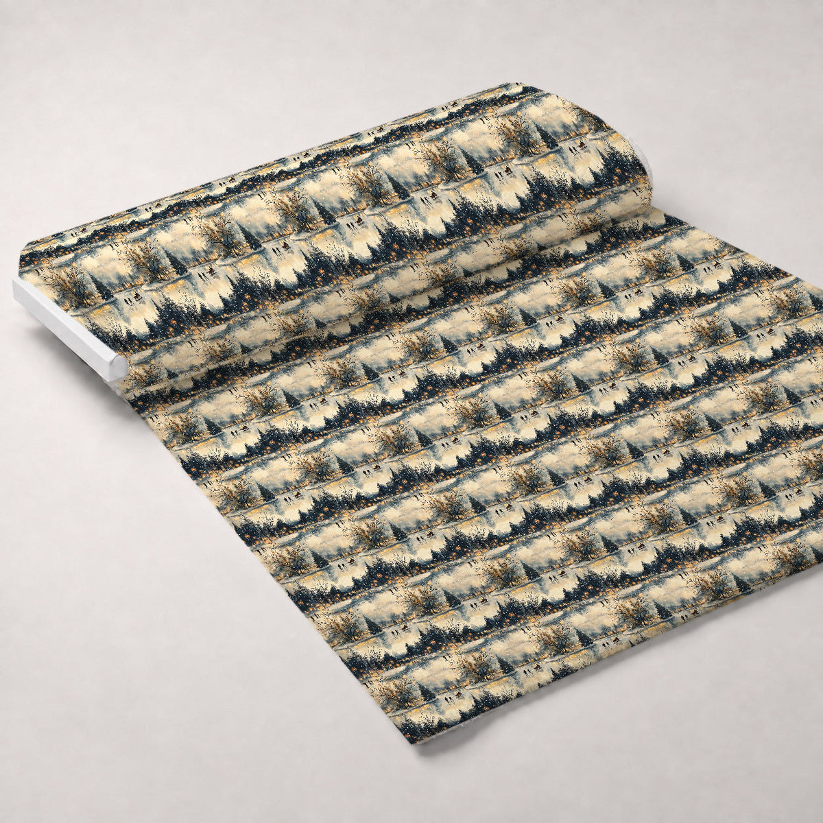 Lamplight Snowfall Pattern 5 Fleece Fabric — fleece fabric unrolled bolt preview (mv-fleece-v1:bolt)