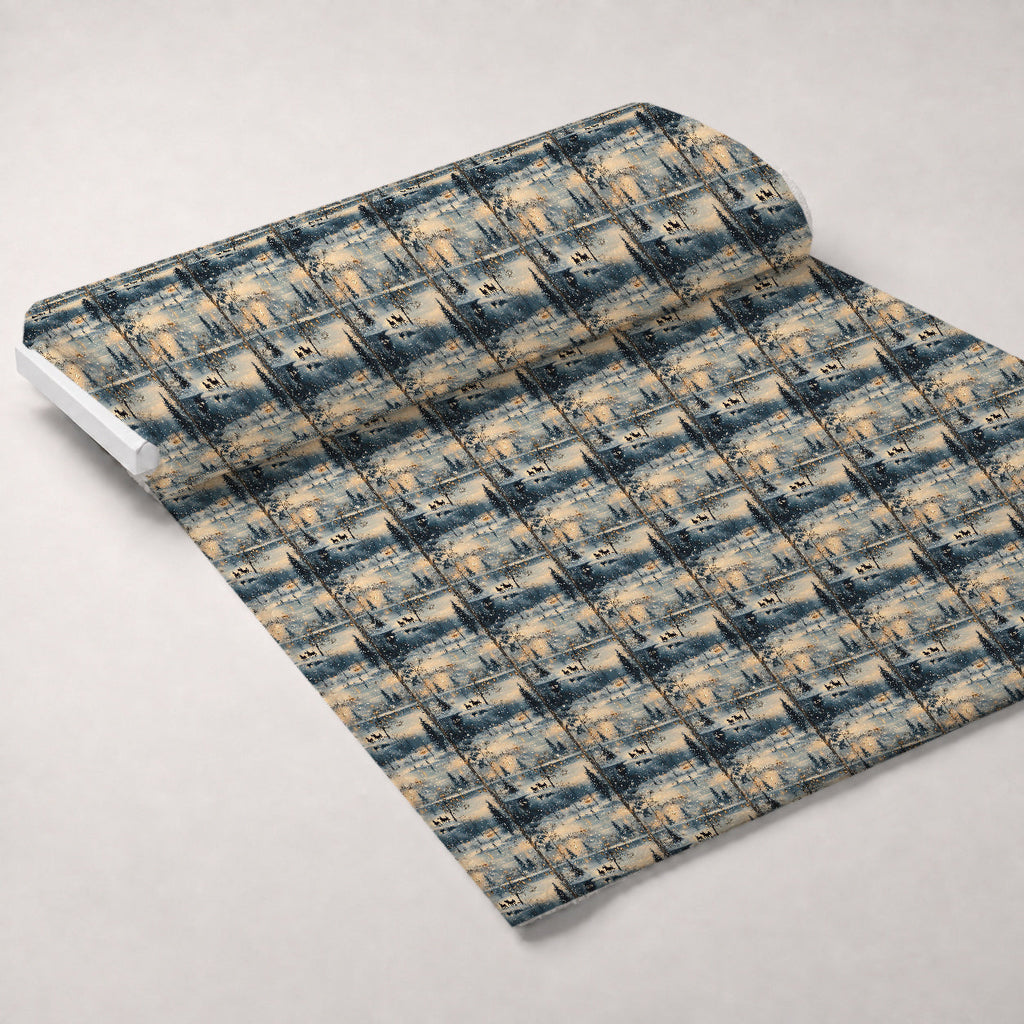 Lamplight Snowfall Pattern 7 Fleece Fabric — fleece fabric unrolled bolt preview (mv-fleece-v1:bolt)