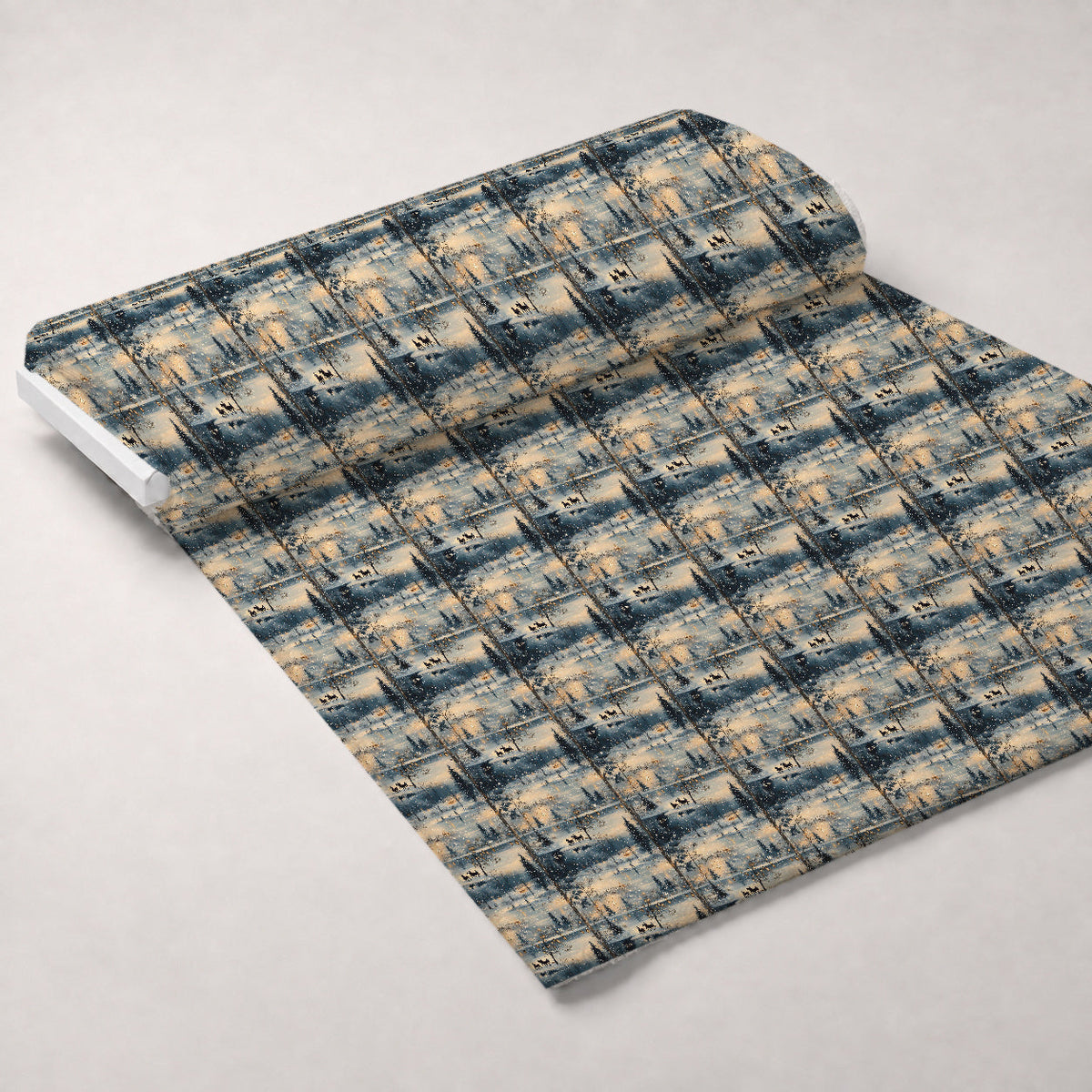 Lamplight Snowfall Pattern 7 Fleece Fabric — fleece fabric unrolled bolt preview (mv-fleece-v1:bolt)