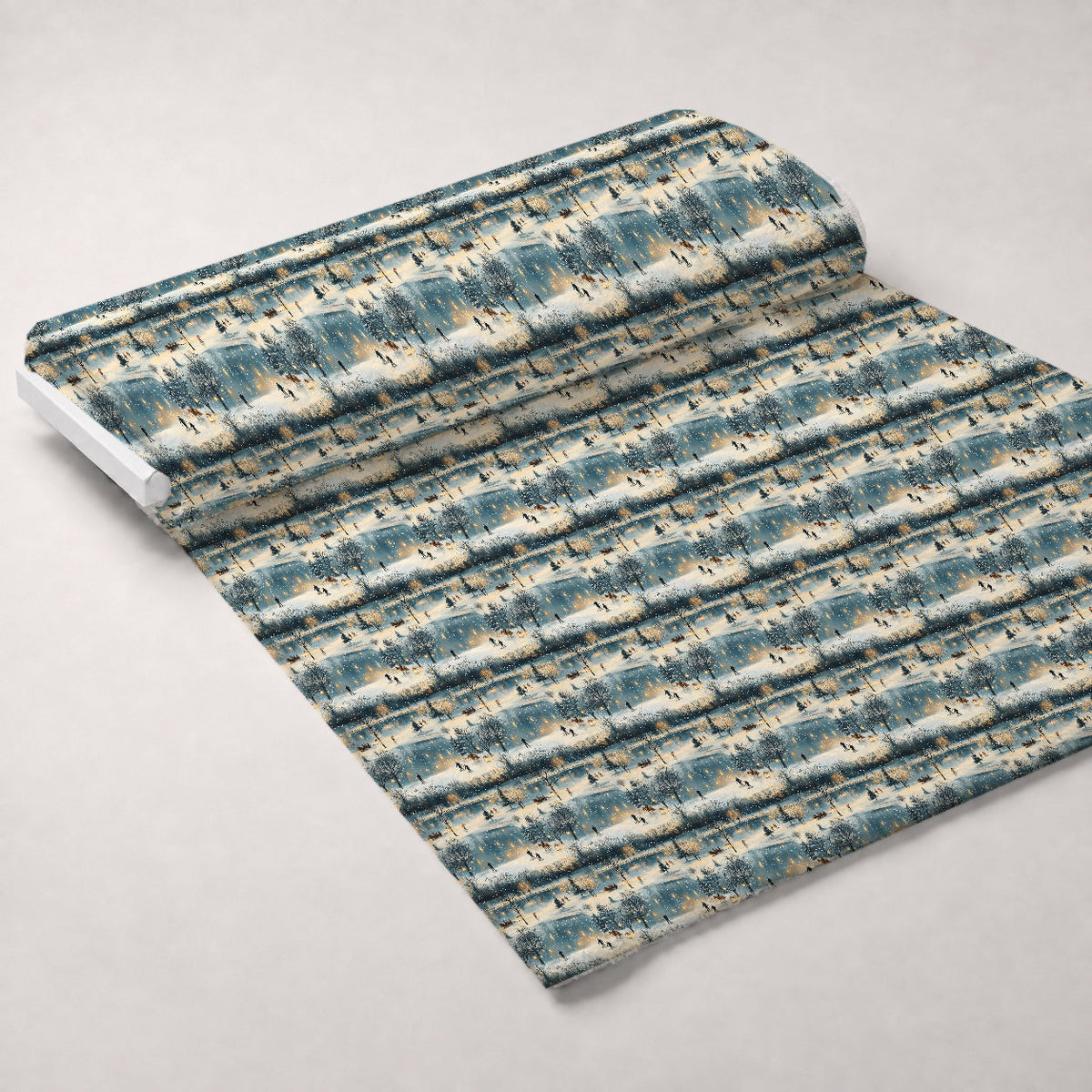 Lamplight Snowfall Pattern 8 Fleece Fabric — fleece fabric unrolled bolt preview (mv-fleece-v1:bolt)