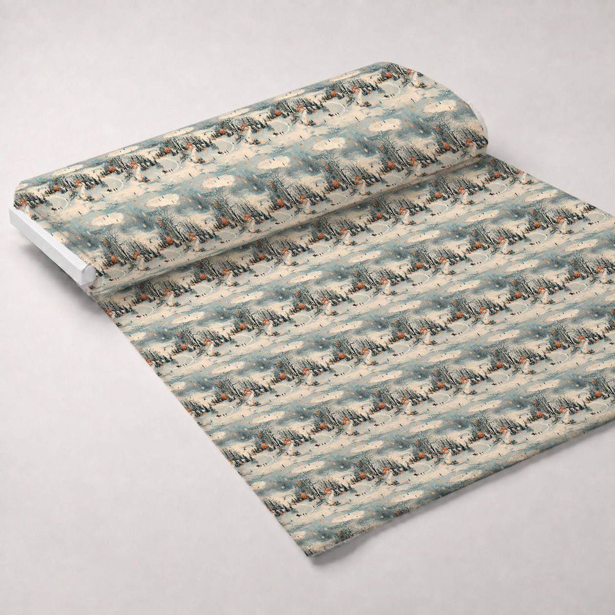 Lamplight Snowfall Pattern 9 Fleece Fabric — fleece fabric unrolled bolt preview (mv-fleece-v1:bolt)