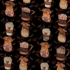 Latte Lane Pattern 2 Fleece Fabric — fleece fabric folded close-up preview (mv-fleece-v1:lying)