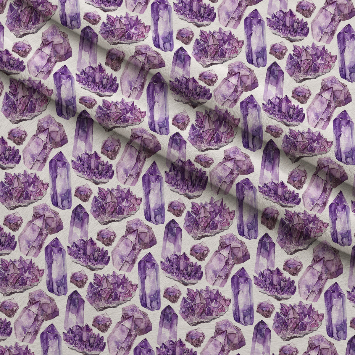 Lavender Crystals Pattern 1 Fleece Fabric — fleece fabric folded close-up preview (mv-fleece-v1:lying)