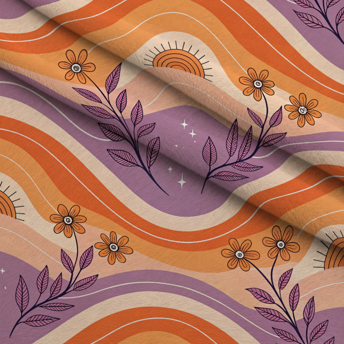 Lavender Lattice Pattern 13 Fleece Fabric — fleece fabric folded close-up preview (mv-fleece-v1:lying)