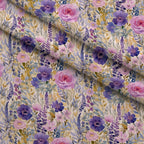Lavender Meadow Pattern 1 Fleece Fabric — fleece fabric folded close-up preview (mv-fleece-v1:lying)