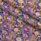 Lavender Meadow Pattern 4 Fleece Fabric — fleece fabric folded close-up preview (mv-fleece-v1:lying)