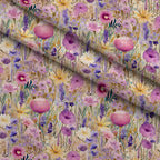 Lavender Meadow Pattern 5 Fleece Fabric — fleece fabric folded close-up preview (mv-fleece-v1:lying)
