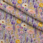 Lavender Meadow Pattern 7 Fleece Fabric — fleece fabric folded close-up preview (mv-fleece-v1:lying)