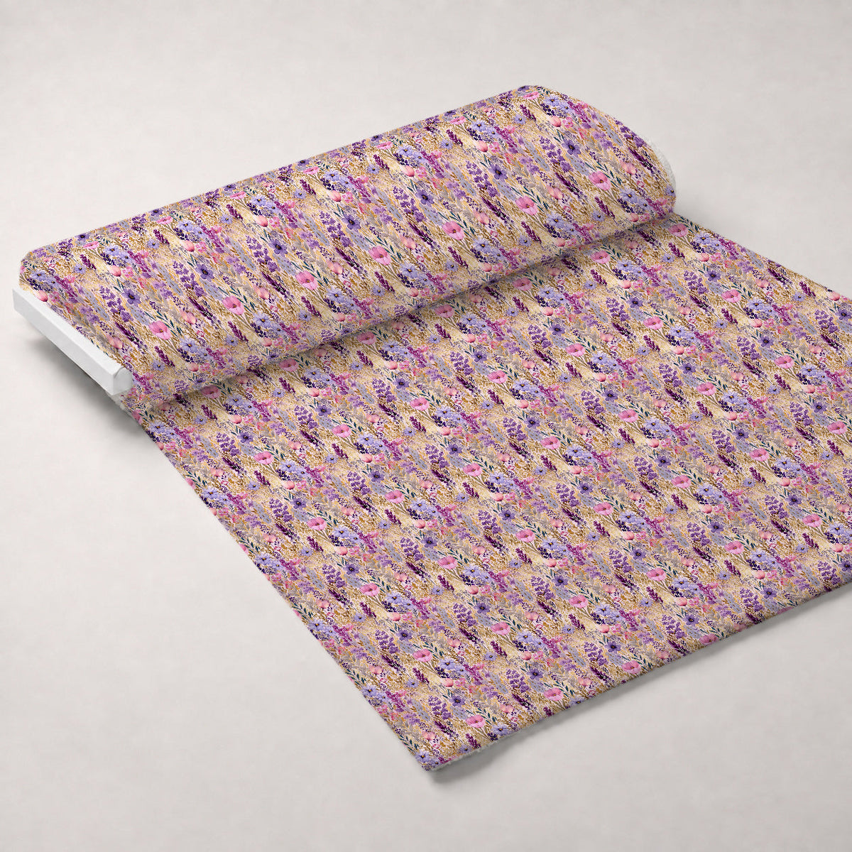 Lavender Meadow Pattern 8 Fleece Fabric — fleece fabric unrolled bolt preview (mv-fleece-v1:bolt)