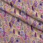 Lavender Meadow Pattern 8 Fleece Fabric — fleece fabric folded close-up preview (mv-fleece-v1:lying)