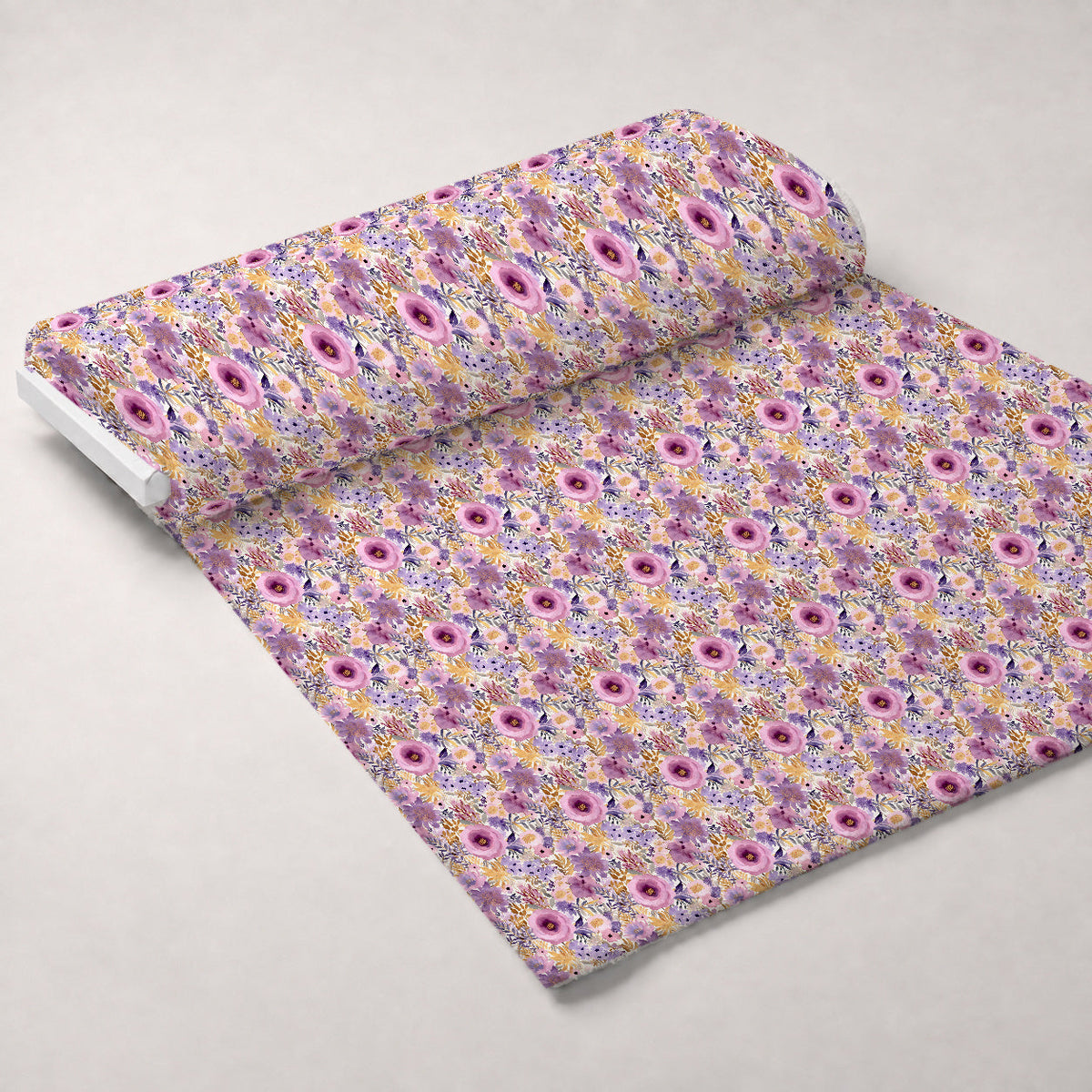 Lavender Meadow Pattern 9 Fleece Fabric — fleece fabric unrolled bolt preview (mv-fleece-v1:bolt)