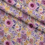 Lavender Meadow Pattern 9 Fleece Fabric — fleece fabric folded close-up preview (mv-fleece-v1:lying)