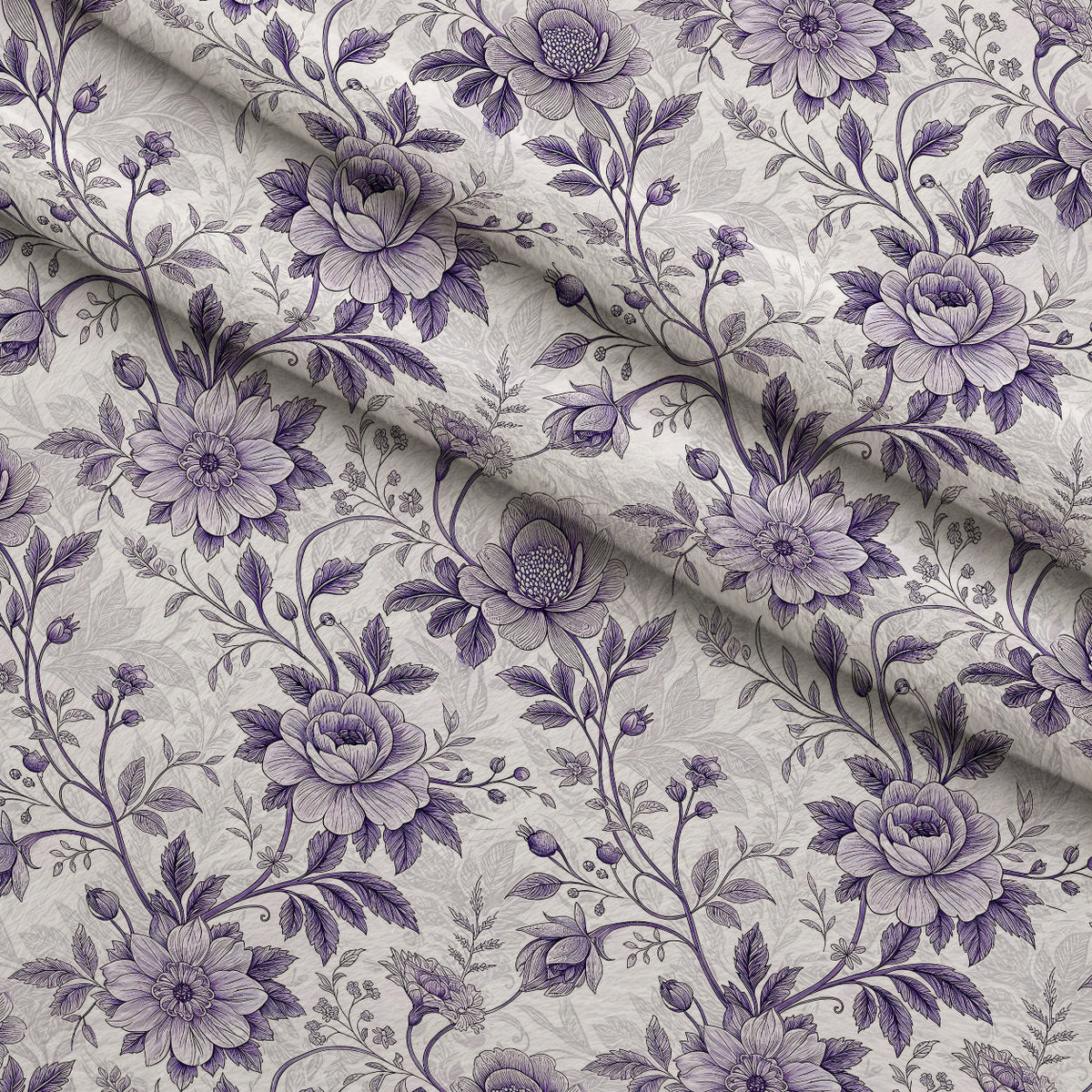 Lavender Vintage Cottagecore Pattern 3 Fleece Fabric — fleece fabric folded close-up preview (mv-fleece-v1:lying)