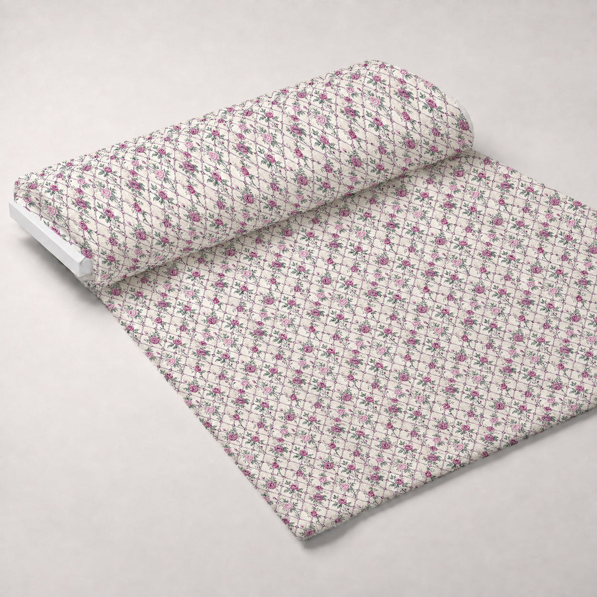 Lavender Vintage Cottagecore Pattern 4 Fleece Fabric — fleece fabric unrolled bolt preview (mv-fleece-v1:bolt)