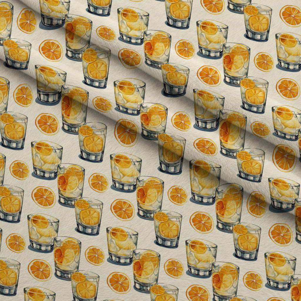 Lemon Drop Soiree Pattern 1 Fleece Fabric — fleece fabric folded close-up preview (mv-fleece-v1:lying)