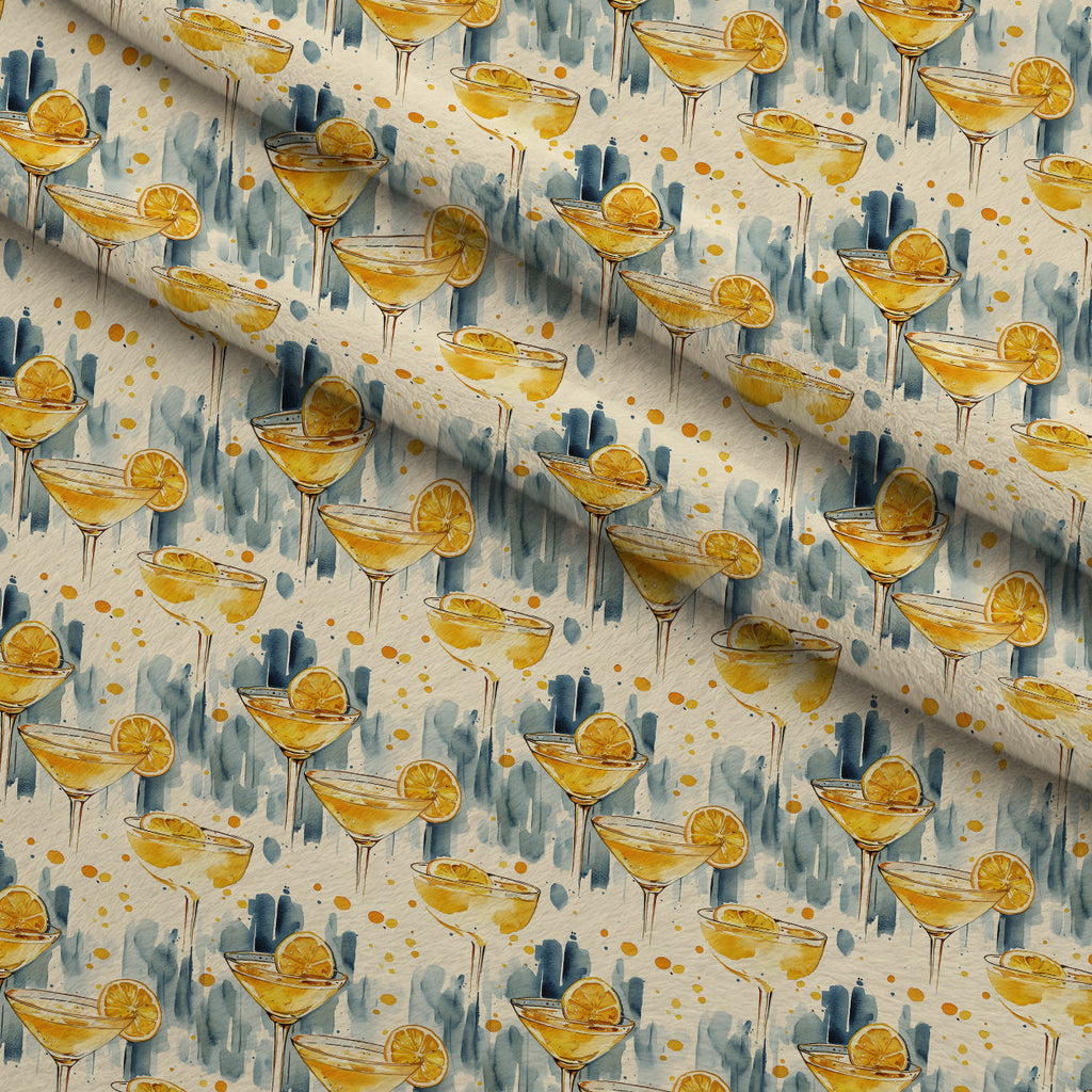 Lemon Drop Soiree Pattern 2 Fleece Fabric — fleece fabric folded close-up preview (mv-fleece-v1:lying)