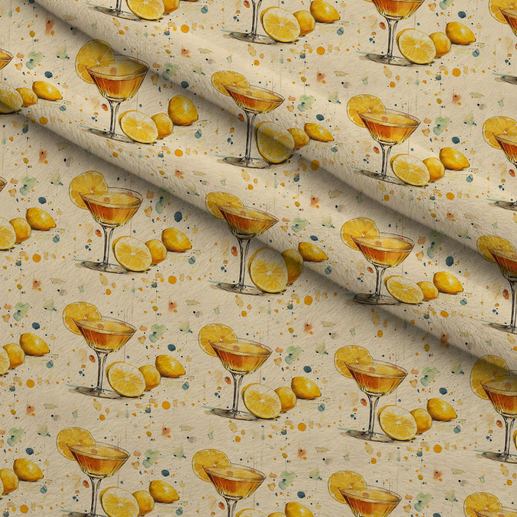 Lemon Drop Soiree Pattern 6 Fleece Fabric — fleece fabric folded close-up preview (mv-fleece-v1:lying)