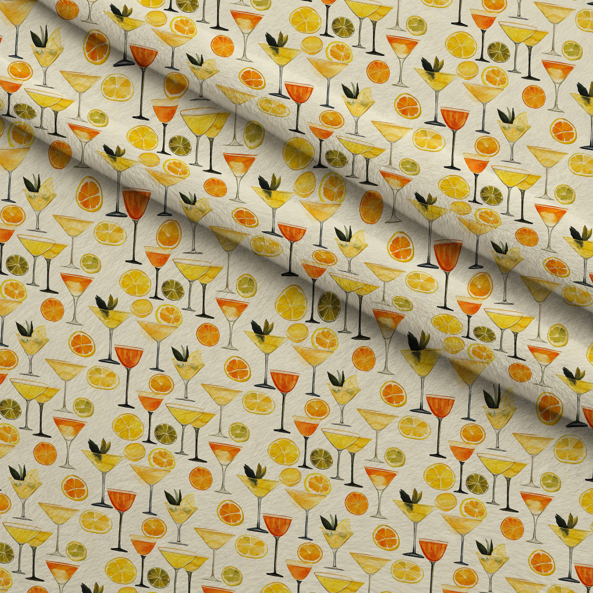 Lemon Drop Soiree Pattern 7 Fleece Fabric — fleece fabric folded close-up preview (mv-fleece-v1:lying)