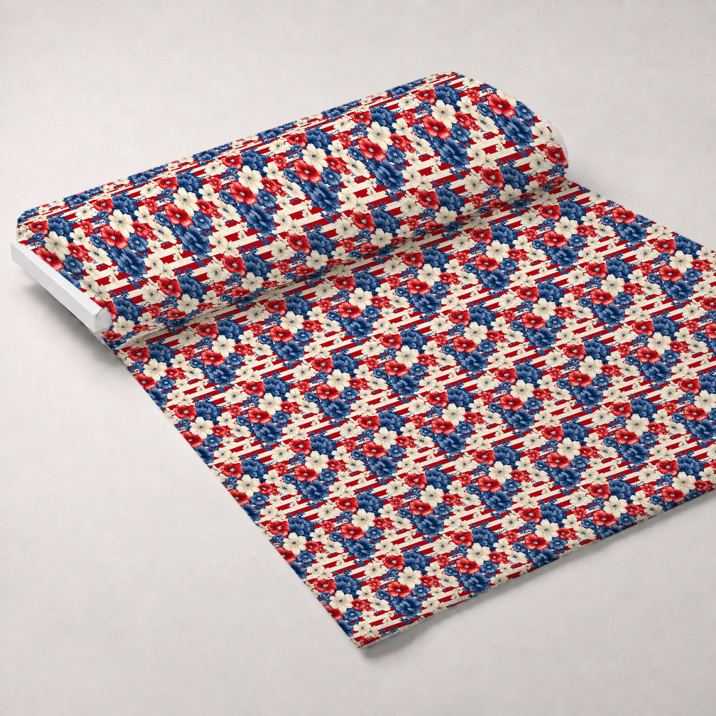 Liberty Blooms Pattern 11 Fleece Fabric — fleece fabric unrolled bolt preview (mv-fleece-v1:bolt)