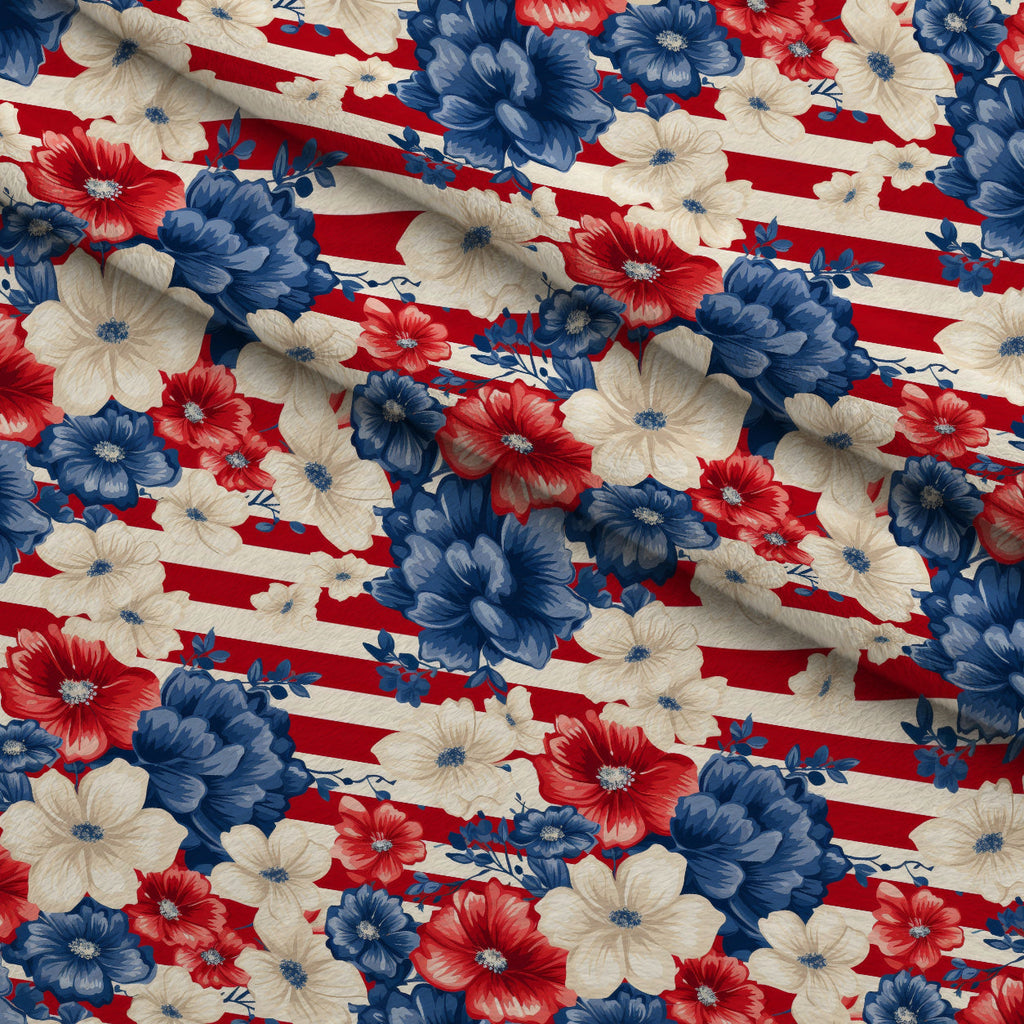 Liberty Blooms Pattern 11 Fleece Fabric — fleece fabric folded close-up preview (mv-fleece-v1:lying)