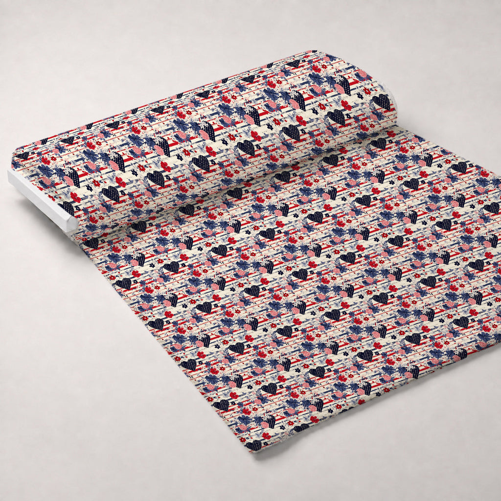Liberty Blooms Pattern 12 Fleece Fabric — fleece fabric unrolled bolt preview (mv-fleece-v1:bolt)