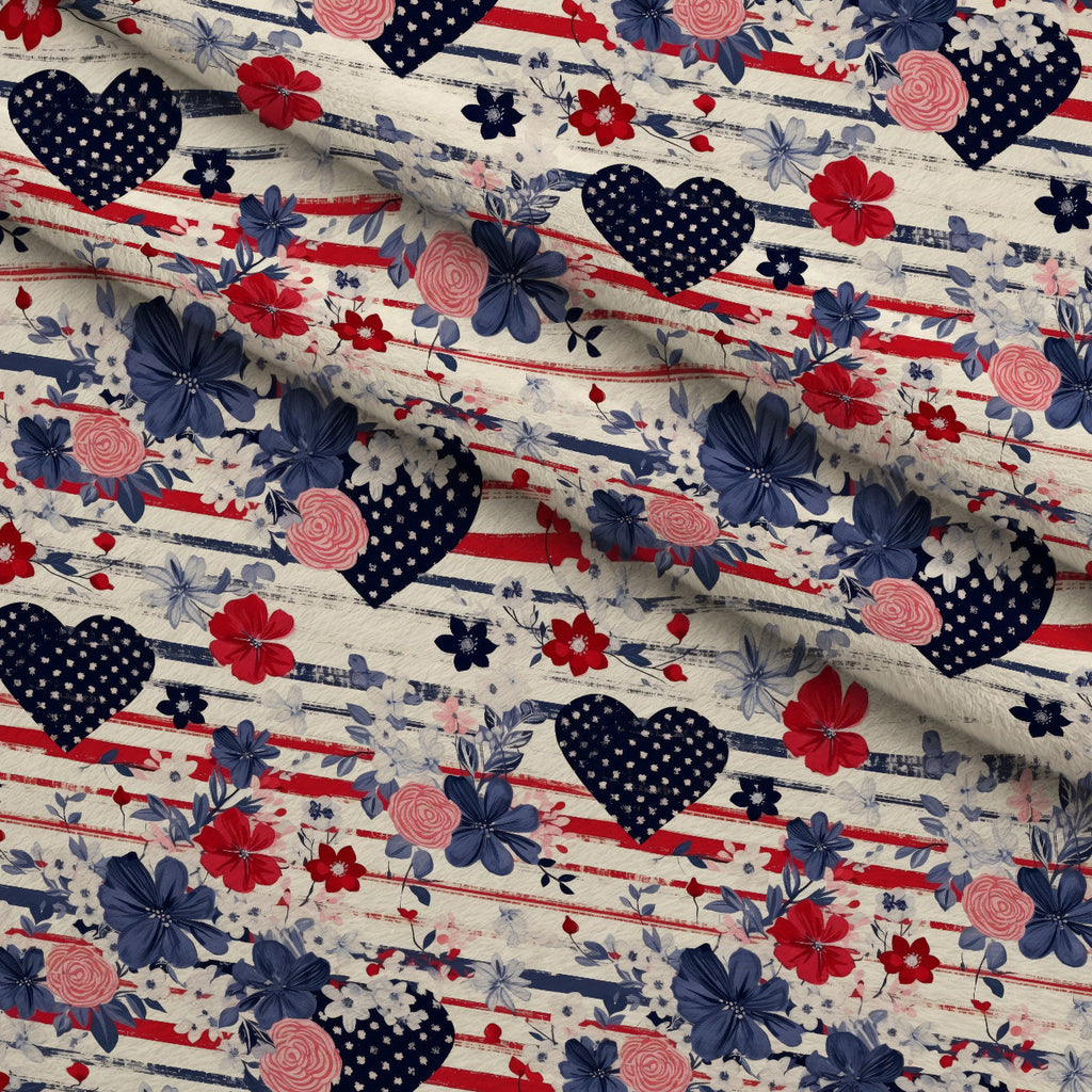 Liberty Blooms Pattern 12 Fleece Fabric — fleece fabric folded close-up preview (mv-fleece-v1:lying)