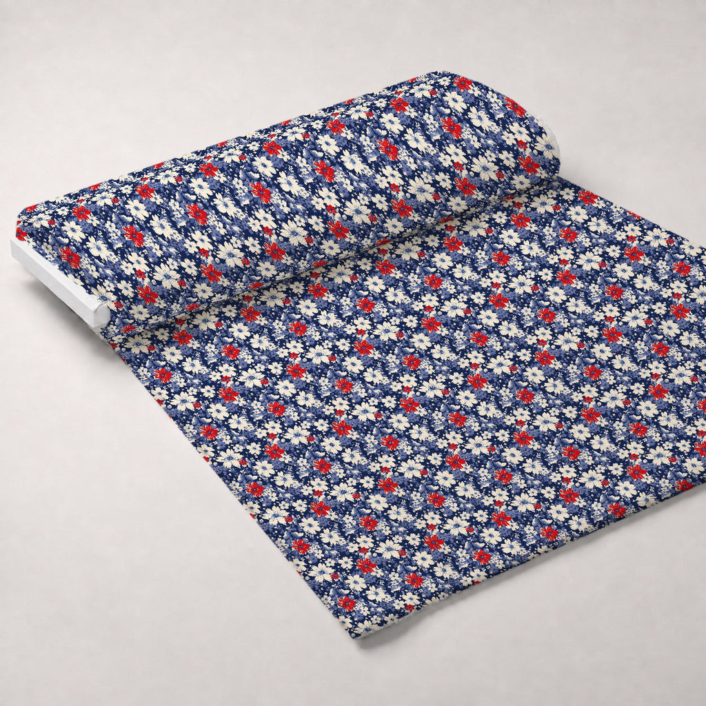 Liberty Blooms Pattern 6 Fleece Fabric — fleece fabric unrolled bolt preview (mv-fleece-v1:bolt)
