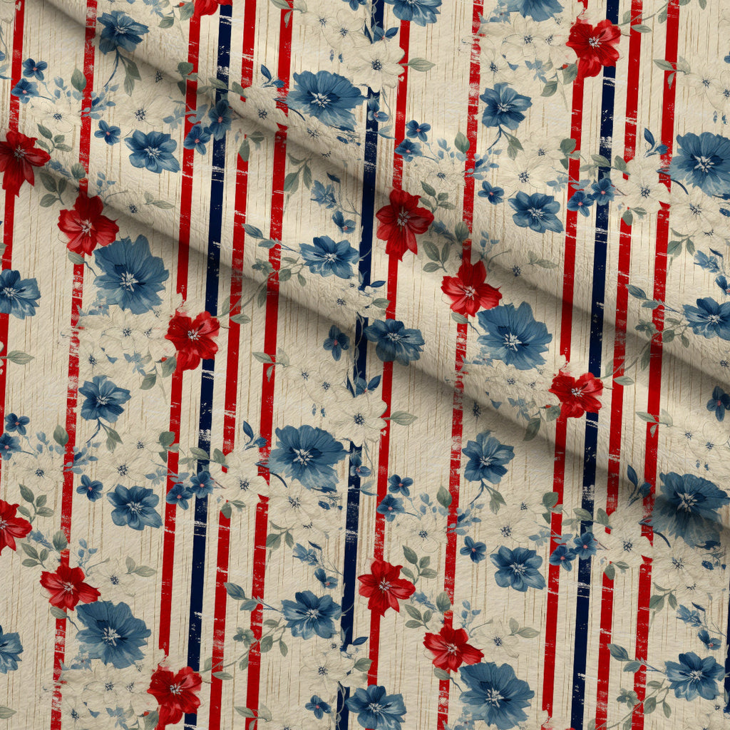 Liberty Blooms Pattern 7 Fleece Fabric — fleece fabric folded close-up preview (mv-fleece-v1:lying)