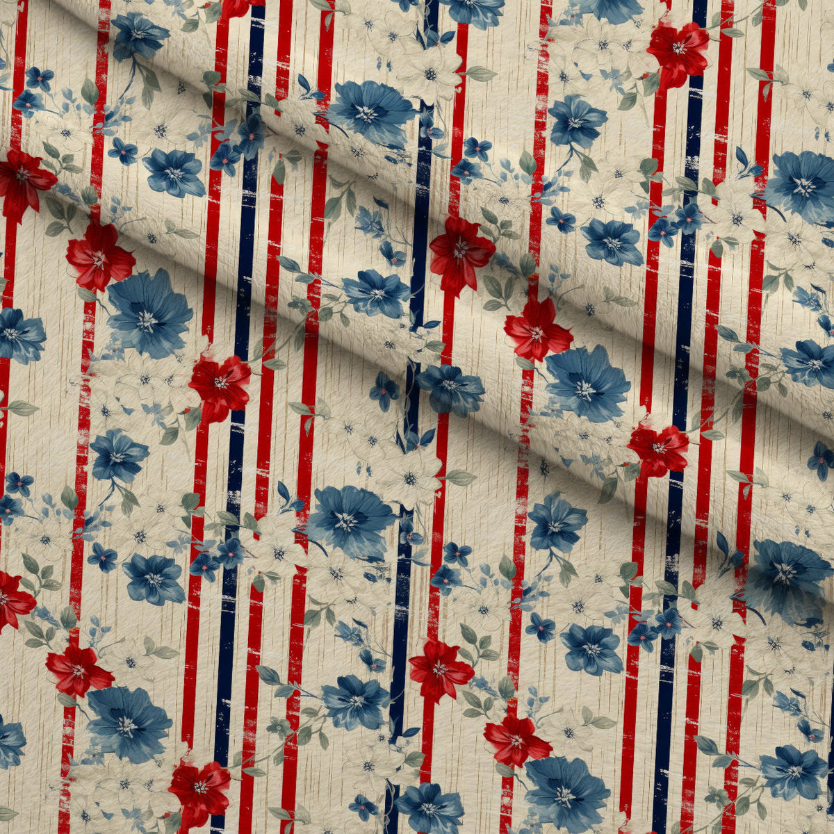 Liberty Blooms Pattern 7 Fleece Fabric — fleece fabric folded close-up preview (mv-fleece-v1:lying)