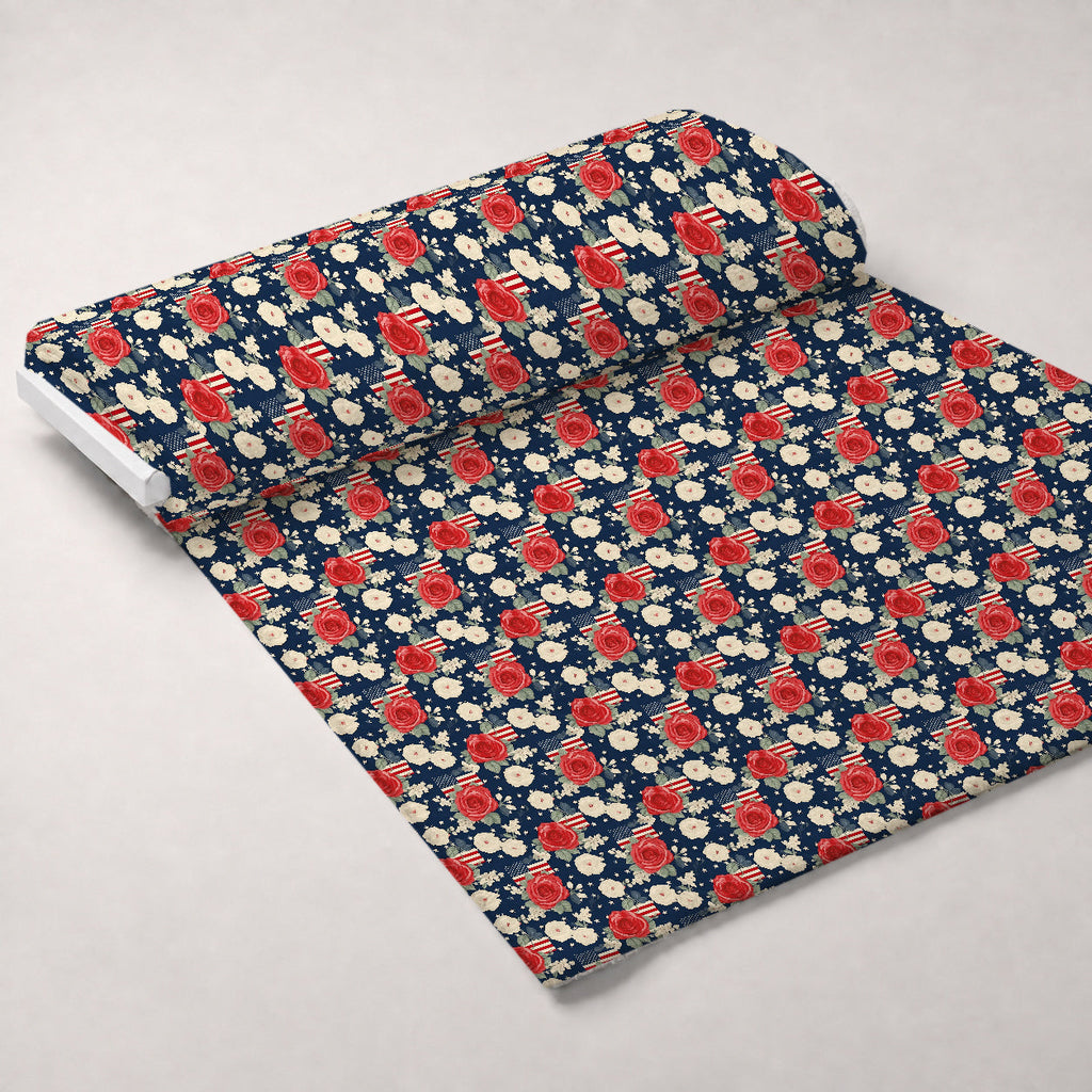 Liberty Blooms Pattern 8 Fleece Fabric — fleece fabric unrolled bolt preview (mv-fleece-v1:bolt)