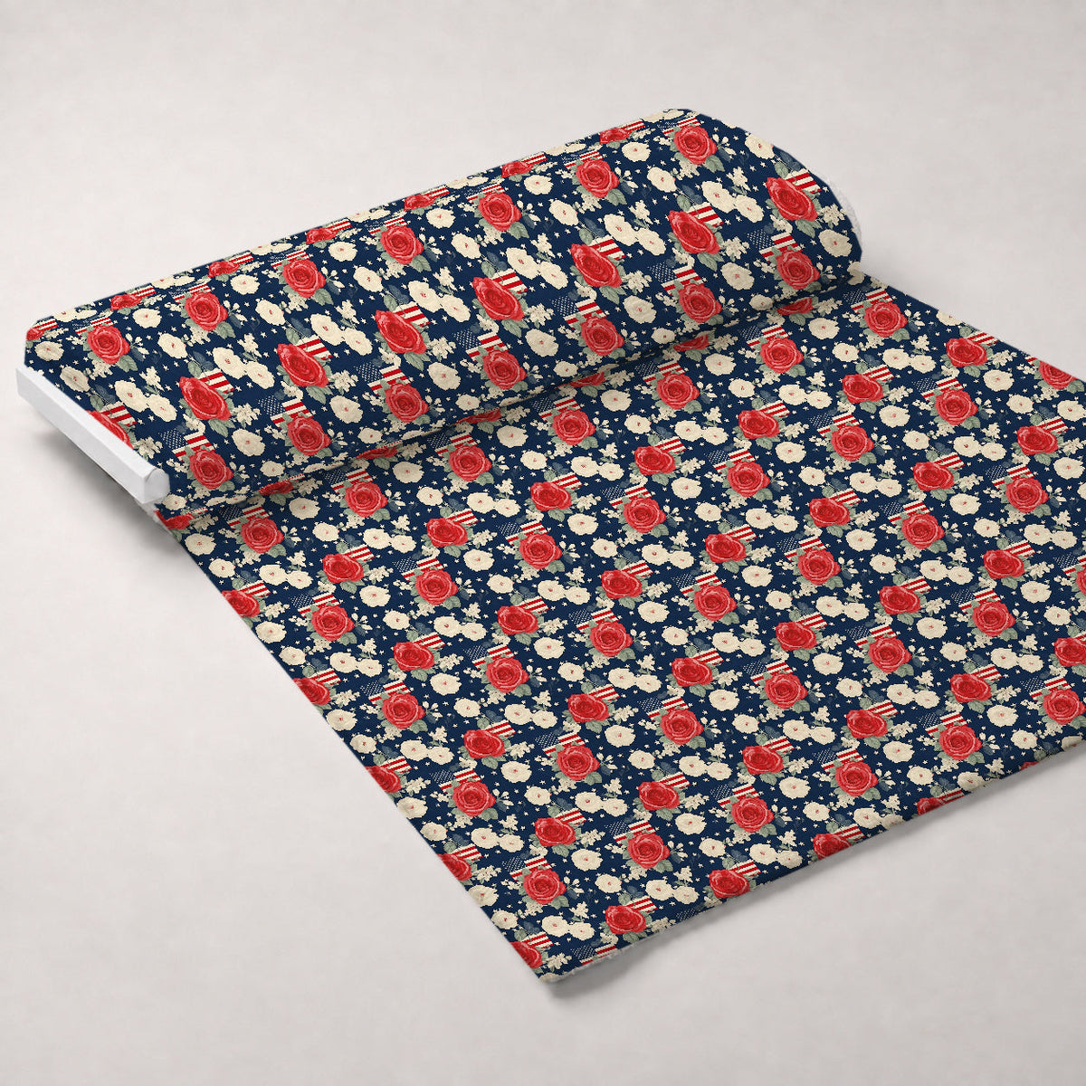Liberty Blooms Pattern 8 Fleece Fabric — fleece fabric unrolled bolt preview (mv-fleece-v1:bolt)