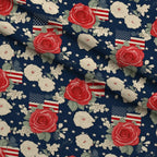 Liberty Blooms Pattern 8 Fleece Fabric — fleece fabric folded close-up preview (mv-fleece-v1:lying)