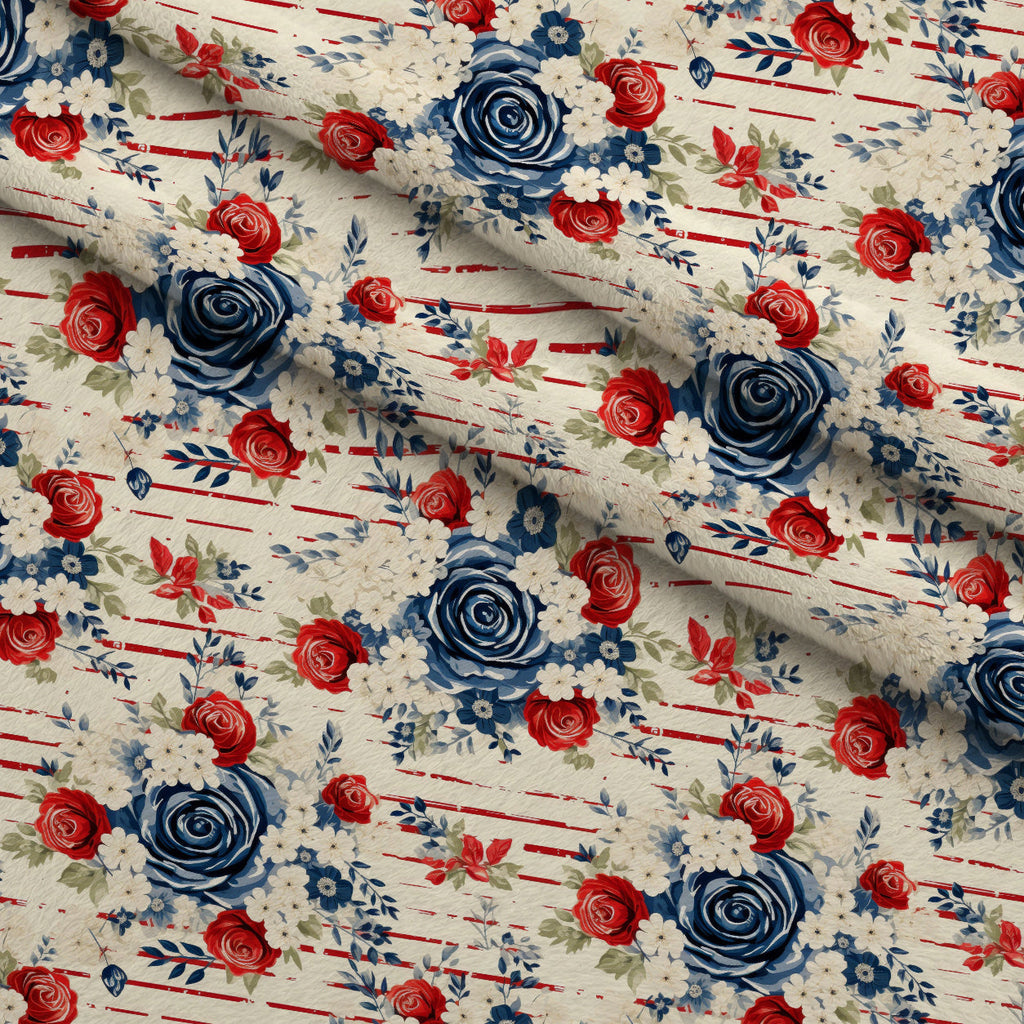 Liberty Blooms Pattern 9 Fleece Fabric — fleece fabric folded close-up preview (mv-fleece-v1:lying)