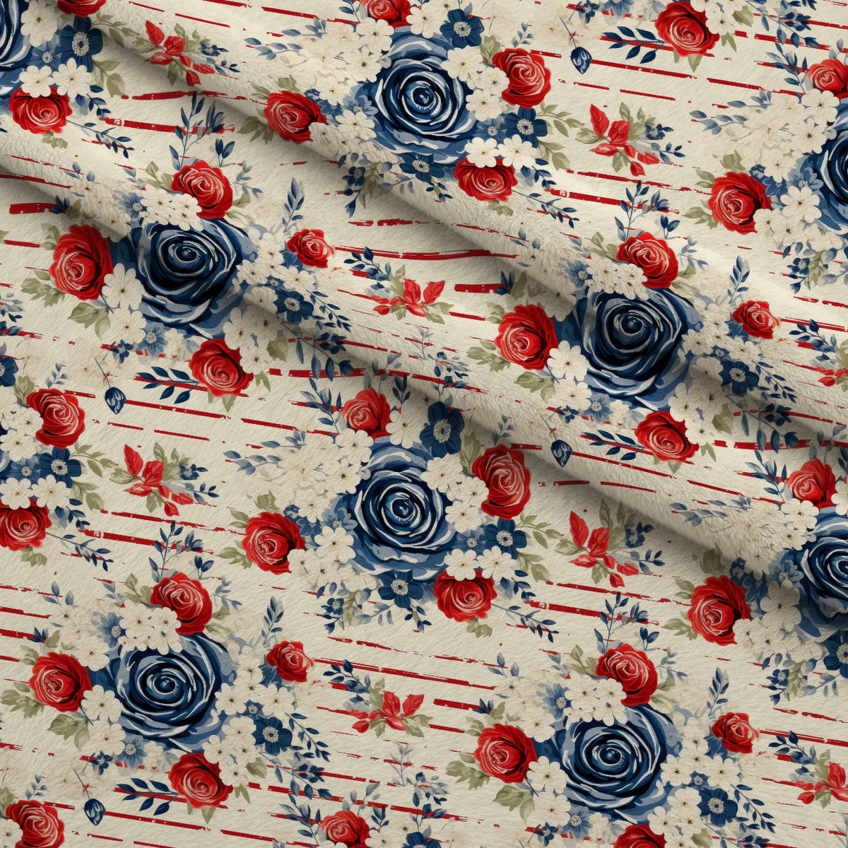Liberty Blooms Pattern 9 Fleece Fabric — fleece fabric folded close-up preview (mv-fleece-v1:lying)