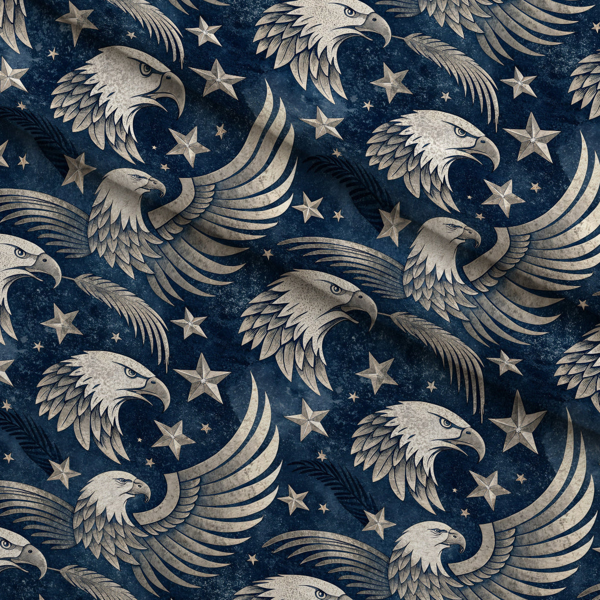 Liberty Eagles Pattern 1 Fleece Fabric — fleece fabric folded close-up preview (mv-fleece-v1:lying)