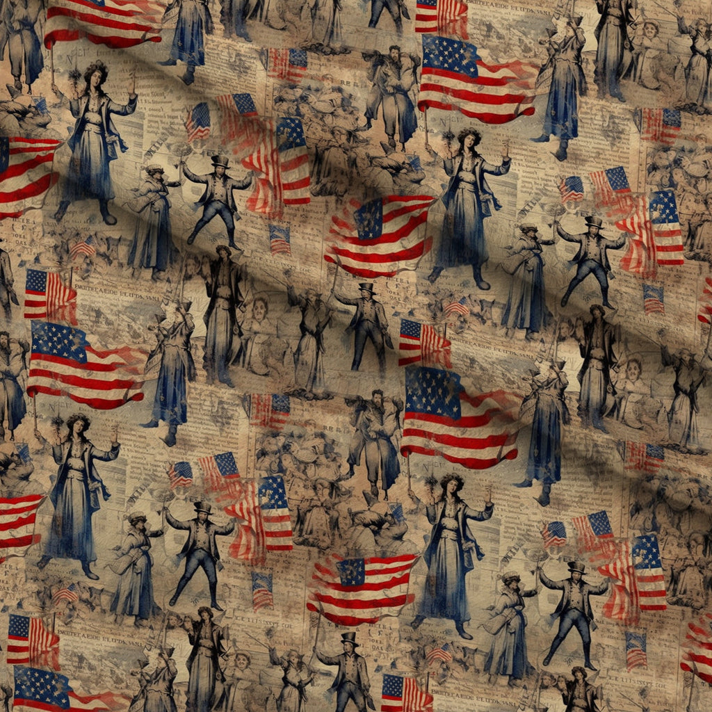 Liberty Gazette Pattern 5 Fleece Fabric — fleece fabric folded close-up preview (mv-fleece-v1:lying)