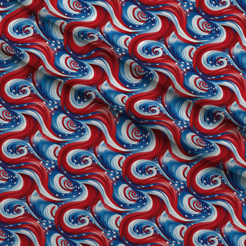 Liberty Waves Pattern 10 Fleece Fabric — fleece fabric folded close-up preview (mv-fleece-v1:lying)