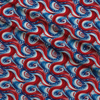 Liberty Waves Pattern 10 Fleece Fabric — fleece fabric folded close-up preview (mv-fleece-v1:lying)