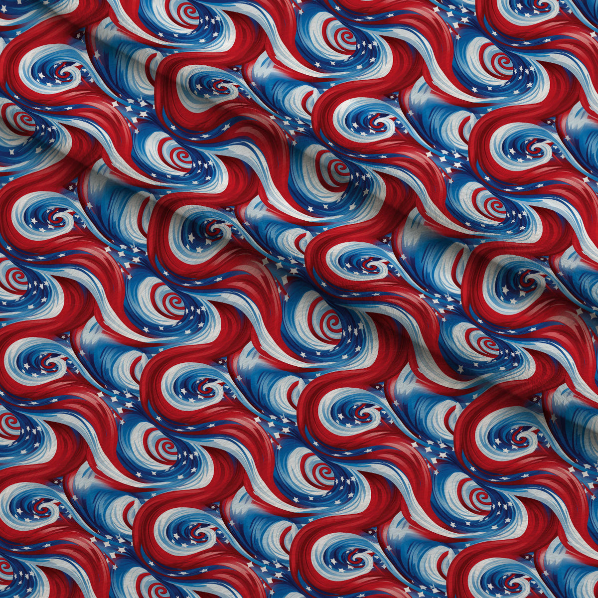 Liberty Waves Pattern 10 Fleece Fabric — fleece fabric folded close-up preview (mv-fleece-v1:lying)