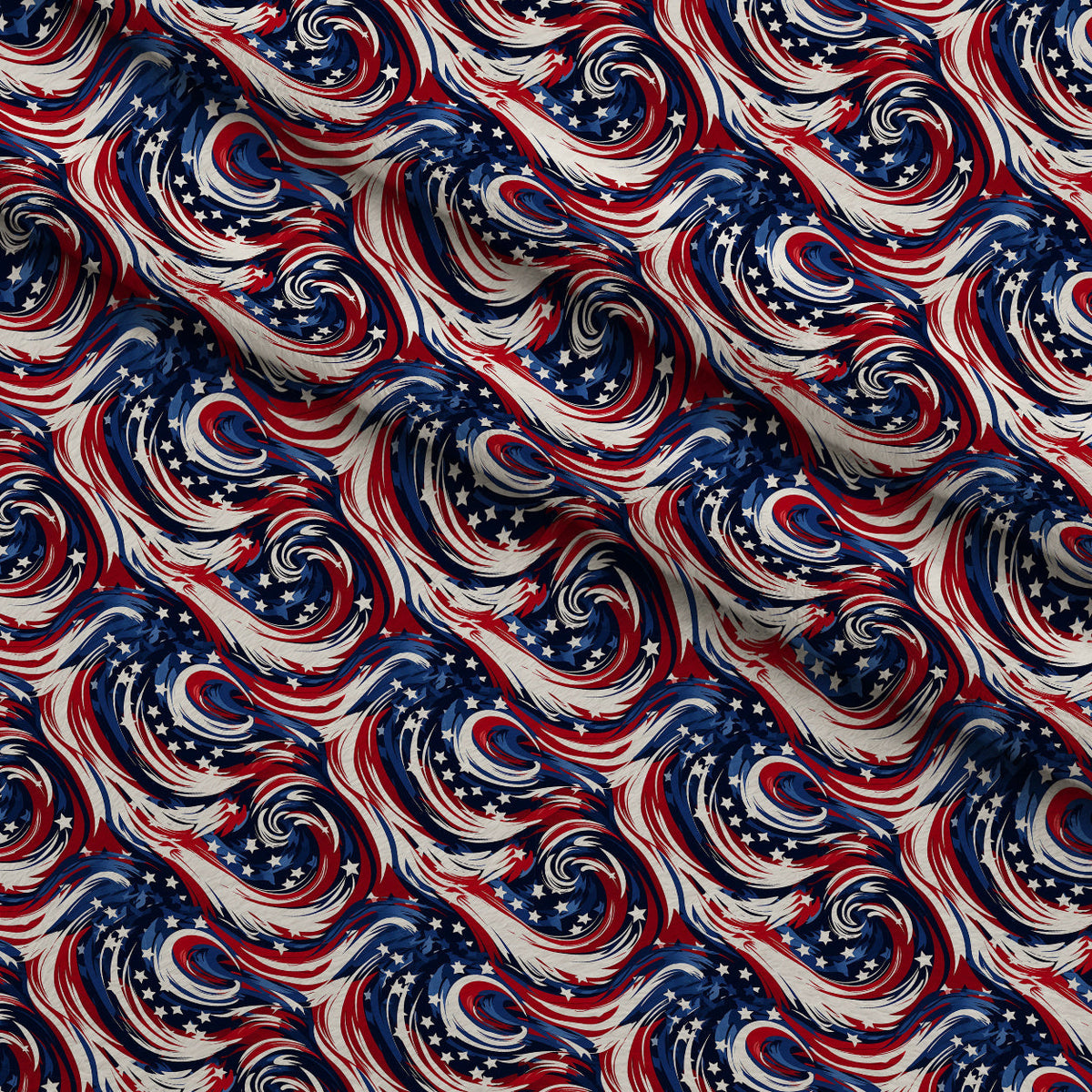 Liberty Waves Pattern 3 Fleece Fabric — fleece fabric folded close-up preview (mv-fleece-v1:lying)