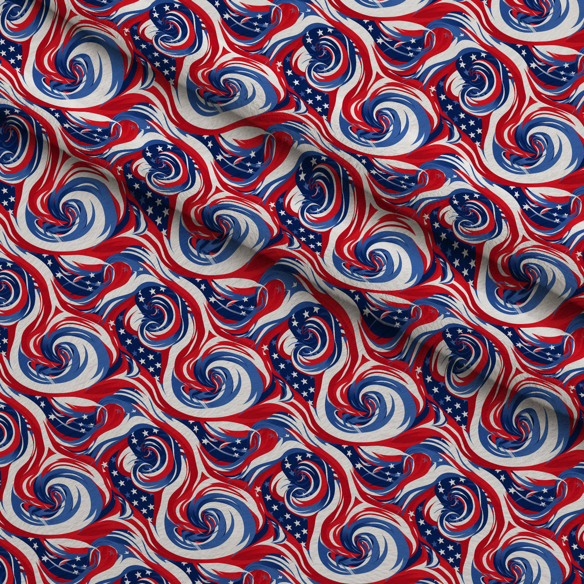 Liberty Waves Pattern 4 Fleece Fabric — fleece fabric folded close-up preview (mv-fleece-v1:lying)